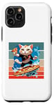 Coque pour iPhone 11 Pro Chat Surf Pizza Vagues Aventure Fun Energy Tranche Géante