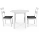 Table ronde extensible avec deux chaises Philadelphia laquées blanc