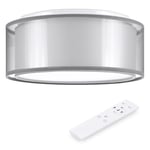 Navaris Plafonnier LED 22W - Luminaire Plafond LED avec Télécommande Changement Température et Luminosité - Lampe Ronde 32 cm pour Chambre Salon