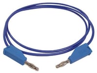 Velleman Cordon de mesure, fiche banane 4 mm, doublement isolé, empilable, moulé par injection, très souple, longueur de câble 100 cm, bleu, maximum 30 V/3 A