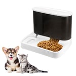 2-in-1 Automatic Cat Food and Water Dispenser Set Gravity Cat Feeder Dog Feeder and Waterer Dispenser for Small Dogs Puppy Cats Pets (White)