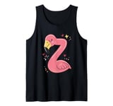 Celebrate 7 Years Old Party For Flamingo Birthday Girl Tank Top