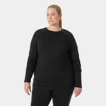 Helly Hansen Women's Lifa® Merino Midweight Crew Plus Shirt Svart 2X