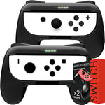 Orzly Grips (Poignées) Compatible avec Nintendo Switch Joy-Cons pour Plus De Confort - Twin Pack (2X Noir) Compatible avec Joy-Con Droite ou Gauche pour Nintendo Switch