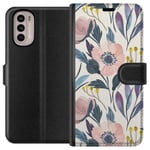 Motorola Moto G31 Sort Lommebokdeksel Blomsterglädje