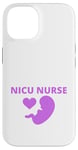 Coque pour iPhone 14 Purple Heart Baby NICU Nurse ICU Fœtus néonatal