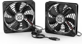 ELUTENG USB PC Computer Fan 140mm with 3 Speed Adjustable, Dual 