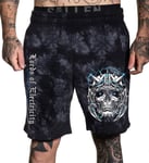 Sullen Lords of Electricity Crystal Wash Skull Tattoos Fleece Shorts SCM3867