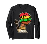 Afro Teacher African American Inspirational Word Cloud Long Sleeve T-Shirt