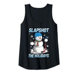 Womens Slapshot the Holidays Hockey Snowman Shirt Tank Top