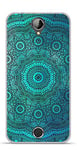 Onozo Coque TPU Gel Souple Acer Liquid Z330 Design Mandala Rosace Bleu & Noir