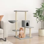 Design In - Arbre à chat,Maison pour chat,Arbre à Grimper avec griffoirs en sisal Gris clair 95 cm CFW77664