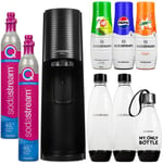 Sodastream Terra Terra Black Water Carbonator 3 Flaskor + 3x Sirap 2x Cylinder