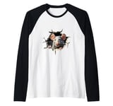 Mouse Hole Peeking Mice Cute Mouse Costume Boys Girls Men Raglan Baseball Tee