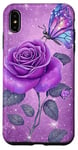 Coque pour iPhone XS Max Jolie rose violette et papillon avec étoiles et papillons