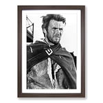 Big Box Art Clint Eastwood (2) Framed Wall Art Picture Print Ready to Hang, Walnut A2 (62 x 45 cm)