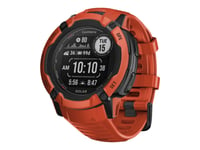 Garmin Instinct 2X Solar - 50 Mm - Fiberförstärkta Polymerer - Ja Smart Klocka Med Band - Handledsstorlek: 145-228 Mm - Monokrom - 64 Mb - Bluetooth, Ant+ - 67 G  - Klarröd