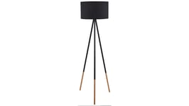 Lampadaire en métal et bois 163 cm LOMOCO NAPOLI coloris noir