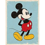 Mickey Mouse "Retro" Canvas Print, Cotton, Multi-Colour, 3.20 x 40.00 x 50.00 cm