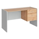 Bureau 1 Niche & 1 Tiroir "Vivero" 134cm Gris & Naturel