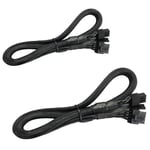 2-pack 8-stifts till 8-stifts (6+2) PCIe VGA-strömkabel Flex för EVGA Supernova 650 750 850 1000 1600 200