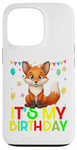 Coque pour iPhone 13 Pro It's my birthday a fox stamping party for girls