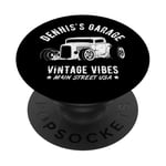 Dennis's Garage Hotrod Car Design for the Name Dennis PopSockets Adhesive PopGrip