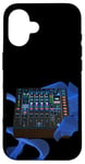 Coque pour iPhone 16 Disc Jockey Space Age Console de mixage audio Mix DJ