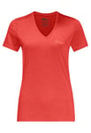 Jack Wolfskin Womens Crosstrail T-Shirt Shortsleeve, Tango Orange, M EU