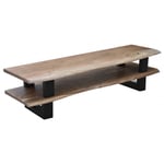 Meuble TV style nature 140 cm en acacia massif Azalée Naturel ALBERA : lowboard