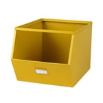 Urban living LOFT & METAL CASIER DE RANGEMENT EN METAL JAUNE AVEC ETIQUETTE 32X23XH21CM