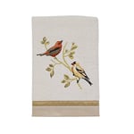 Avanti Linens - Serviette de Toilette, Serviette en Coton Douce et absorbante, Accessoires de Salle de Bain inspirés de la Nature (Collection Oiseaux dorés)