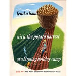 Evans War WWII UK Lend Hand Potato Harvest Advert Large Wall Art Poster Print Thick Paper 18X24 Inch