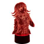 USB-mangalamppu 7/16 värillinen kaukosäädinkosketusjalusta 3D-lamppu Anime Chiaki Nanami -figuuri Lasten makuuhuoneen Led-yövalo makuuhuoneeseen/olohuoneeseen/juhlasisustusvalo