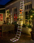 3 Meters Noel Guirlande Lumineuse Electrique,338 Led Échelle Avec Le Père Noël,8 Modes,Fonction Mémoire Minuteur,Étanche,Pour Decoration Noel Exterieur Et Interieur(Multicolore)