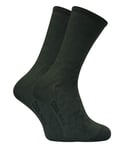 Dr Hunter 2 Pairs Mens Coolmax Lightweight Hiking Socks for Walking Boots - Dark Green - Size UK 6.5-8