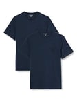 Amazon Essentials Men's T-Shirt Regular-Fit Short-Sleeve Crewneck Pocket, Pack of 2, Navy, 3XL Plus Tall