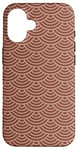 Coque pour iPhone 16 Beige Brown Semicircle Curves Seigaiha Geometric Pattern