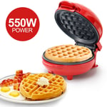 Mini Waffle Maker Dessert Machine 550W Slice Round Non Stick Electric Iron Press