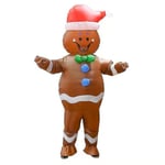 Uppblåsbar julgransdräkt Rolig Vuxna Män Kvinnor Jultomtekläder Finklänning Maskot Cosplay Kostymer Gingerbread Man