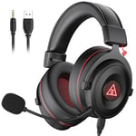 EKSA Casque Gaming, Son Surround 7.1 Casque Gamer Filaire avec ENC Antibruit Micro avec USB/Audio Jack 3,5mm, avec Lumière LED pour PC/Switch/PS4/PS5/Xbox