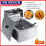 6L Commercial Electric Deep Fryer Frying Basket Chip Cooker Fry Scoop Basket UK