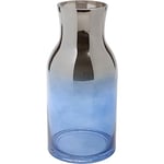 Kare Vase Design Lumineux Bleu/argenté, Vase à Fleurs, Vase décoratif, Vase pour Fleurs, Vase de Table, 30 cm