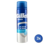 3x Gillette Skin Shaving Foam Gel 200 Ml. Moisturizing