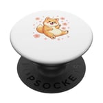 Shiba Inu Chien Japonais Kawaii Fleur de Cerisier Sakura PopSockets PopGrip Adhésif