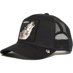 Rea Djur Baseball Cap Solskydd Mesh Broderad Trucker Hat Lone wolf Black