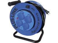 Blue Electric Kabelrulle - 25M - Plusline Fast Core - U/Pillesikring 3X1,5 Mm2 Neopren