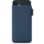 Adore June Protection Sleeve Classic Recycled Blue compatible with iPhone 13 mini/iPhone 12 mini, Modern Sustainable R-PES Fabric. Made in Europe