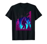 Bassquatch Bigfoot Purple Blue Stargazing Sasquatch Yeti T-Shirt