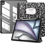 Coque Pour Nouvel Ipad Air 13 Pouces (M2) 2024 Avec Porte-Stylet, Étui Fine Mise En Sommeil/Réveil Auto, Housse Arrière Transparente Avec Support Pour Ipad Air 13, Cahier Noir[Coq104594]